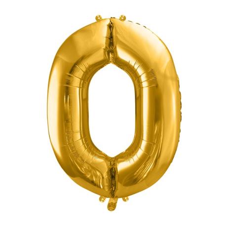Tal ballon i guld, tallet 0, 86 cm
