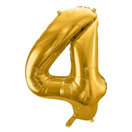 Tal ballon i guld, 4, 86 cm