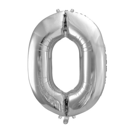 Tal ballon i sølv, 0, 86 cm