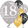 18 år Balloner Guld/Sølv/Sort Pynt Fødselsdag