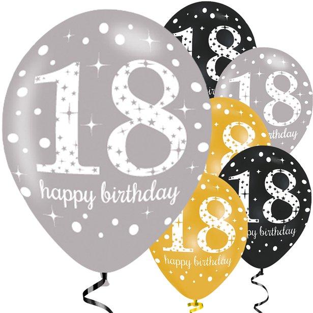 Køb 18 År Balloner i Guld, Sølv og Sort til 18 års fødselsdag Køb 18 År Balloner i Guld, Sølv og Sort til 18 års fødselsdag