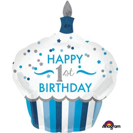Happy 1st Birthday Cupcake Ballon Dreng