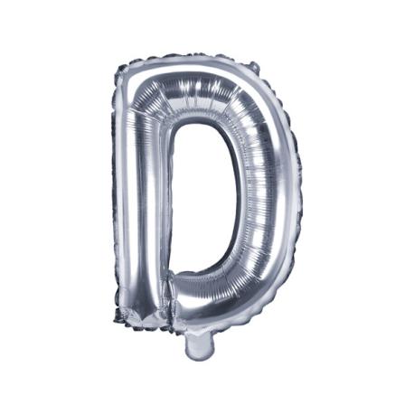 Bogstav Ballon Sølv D 35 cm