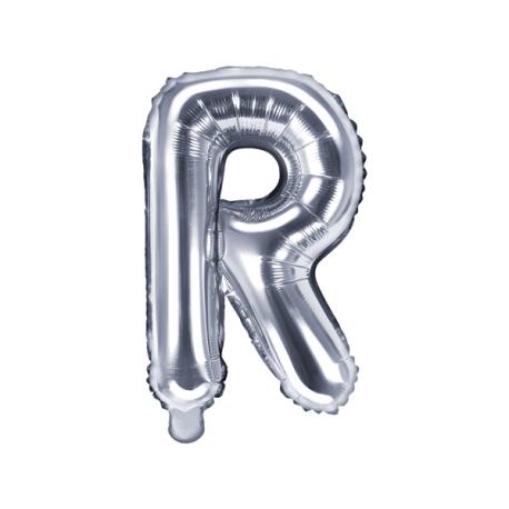 Bogstav Ballon Sølv R 35 cm 