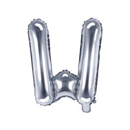 Bogstav Ballon Sølv W 35 cm