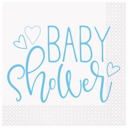 Baby shower servietter i lyseblå