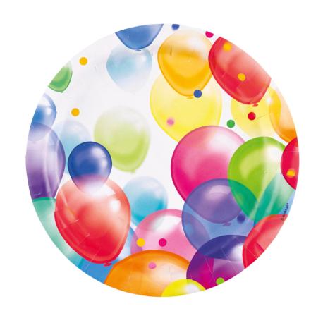 Paptallerken med fødselsdagsballoner