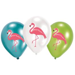 Balloner med flamingo, 6 stk.
