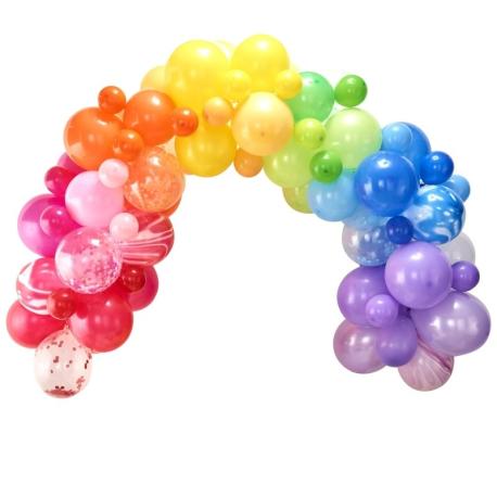 Ballonbue, balloner i regnbuens farver