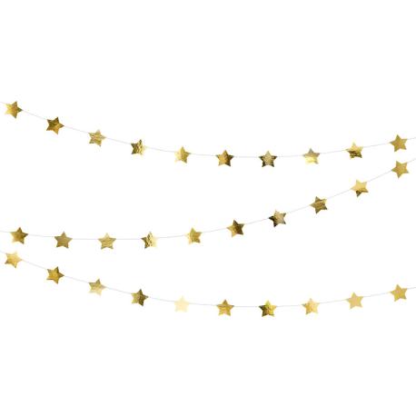 Guirlande Stjerner Guld 3.6 Meter