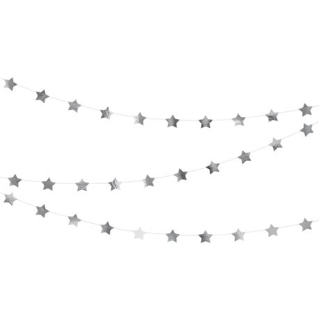 Guirlande Stjerner Sølv 3.6 Meter