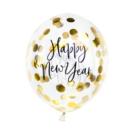 Happy New Year Konfetti Ballon 3 stk.