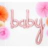BABY folie ballon rosegold hængende med andet pynt