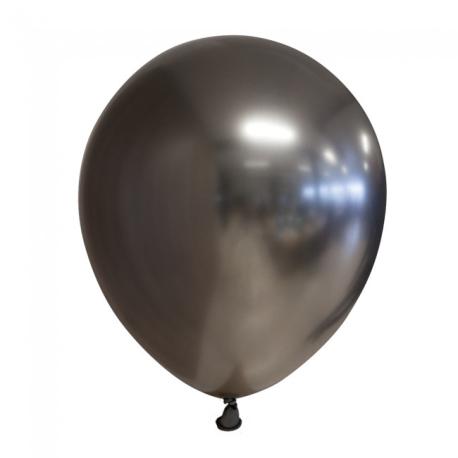 Grå Ballon Metallisk 30 cm 10 stk.