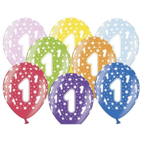 Fødselsdagsballoner,1 år, 6 stk.