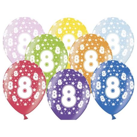 Fødselsdagsballoner, 8 år, 6 stk.