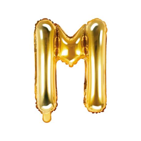 Bogstav Ballon Guld M 35 cm