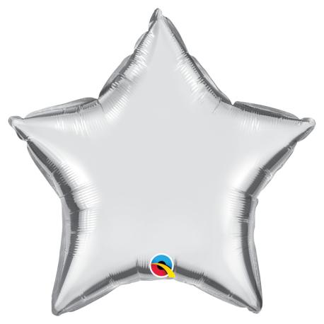 Sølv Stjerne Ballon Folie
