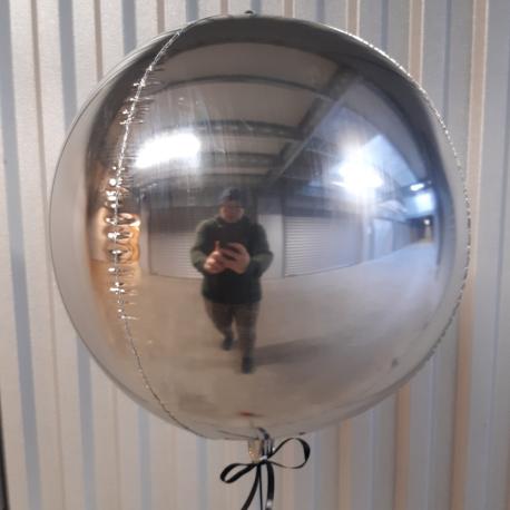 Globe Ballon Sølv Stor