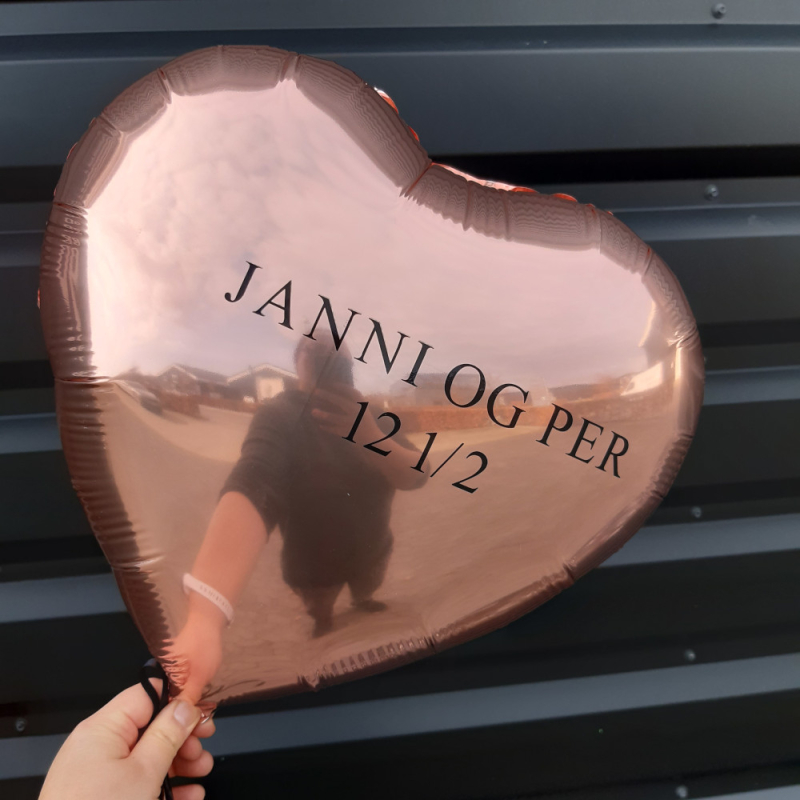 Ballonpost / Rosegold Hjerte Ballon