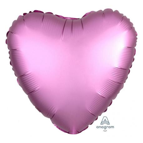Pink Hjerte Ballon Satin