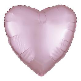 Lyserød Hjerte Ballon Satin