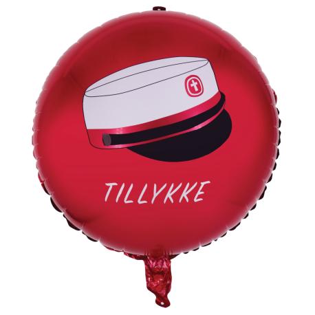 Folieballon Rød Hue & Tillykke | 45 cm
