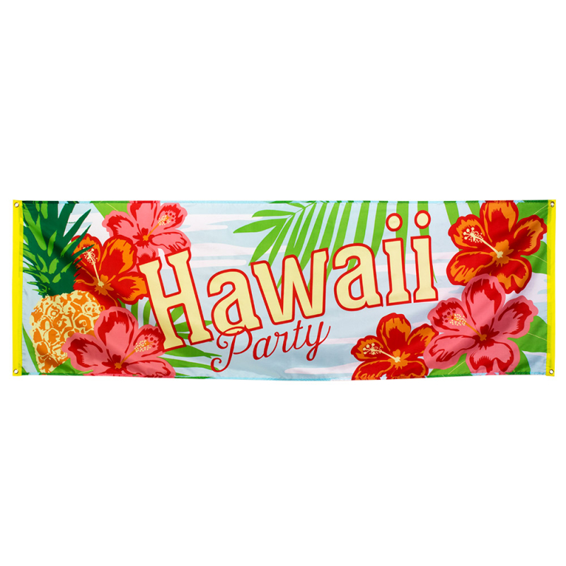 Billede af Hibiscus Hawaii Party Flag | 220 x 74 cm