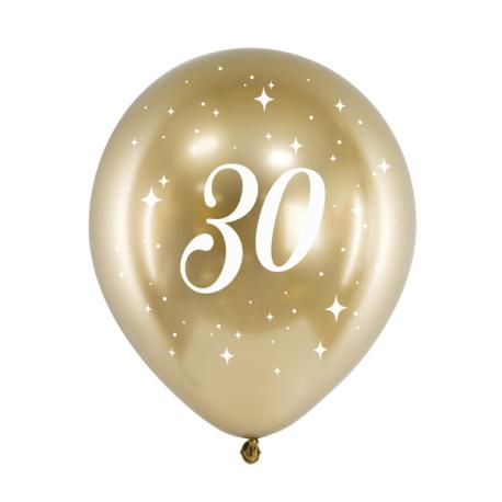 30 År Ballon Guld | 6 Stk.