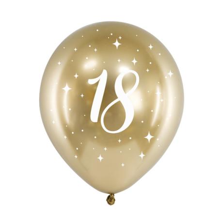 18 År Ballon Guld | 6 Stk.