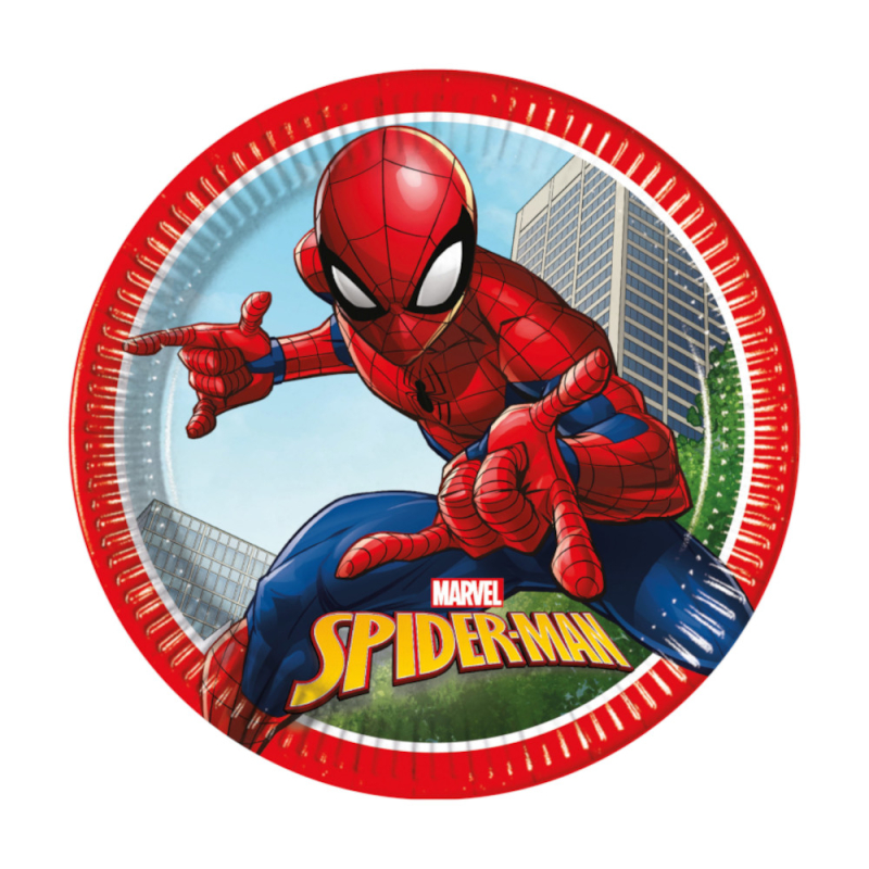 Spiderman Paptallerken 8 stk