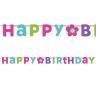 Banner med teksten Happy Birthday, Pastelfarvet
