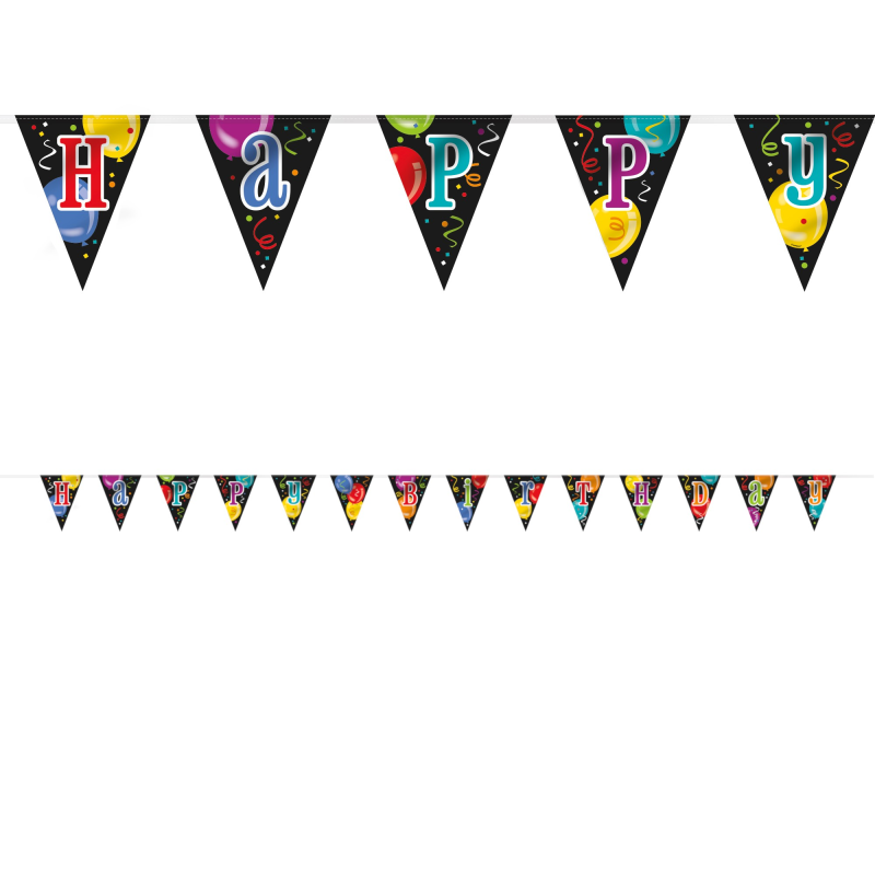 Billede af Flagguirlande med Fødselsdagsballoner